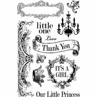 Teresa Collins - Chic Bebe Girl Collection - Clear Acrylic Stamp Set, BRAND NEW