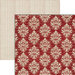 Teresa Collins - Christmas Cottage Collection - 12 x 12 Double Sided Paper - Red Damask
