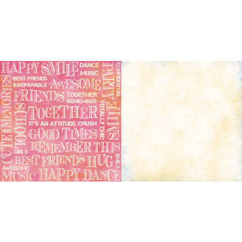 Teresa Collins - Freestyle Collection - 12 x 12 Double Sided Paper - Words, CLEARANCE