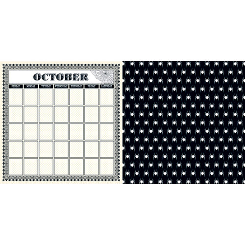 Teresa Collins - Haunted Hallows Collection - Halloween - 12 x 12 Double Sided Paper - Calendar