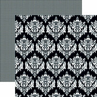 Teresa Collins - Mr and Mrs. Collection - 12 x 12 Double Sided Paper - Damask, CLEARANCE