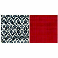 Teresa Collins - Noel Collection - Christmas - 12 x 12 Double Sided Paper - Black Damask