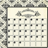 Teresa Collins - Notations Collection - 12 x 12 Double Sided Die Cut Paper - Calendar