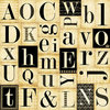 Teresa Collins - Notations Collection - 12 x 12 Die Cut Paper - Alphabet