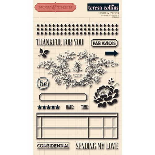 Teresa Collins - Now And Then Collection - Clear Acrylic Stamps