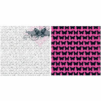 Teresa Collins - Posh Collection - 12 x 12 Double Sided Paper - Butterfly Script