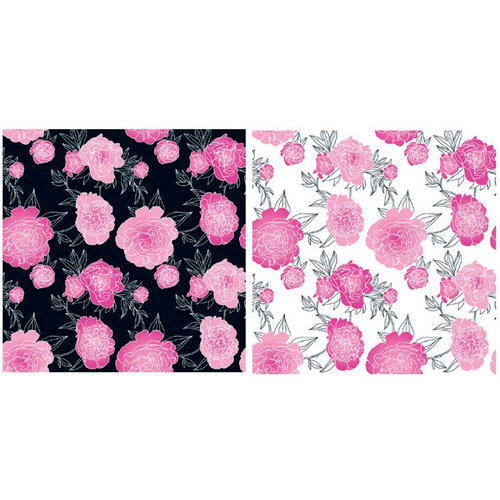 Teresa Collins - Posh Collection - 12 x 12 Double Sided Paper - Posh Flower