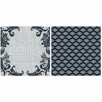 Teresa Collins - Posh Collection - 12 x 12 Double Sided Paper - Gray Flourishes