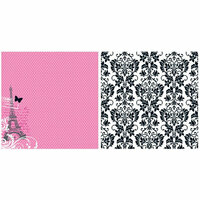 Teresa Collins - Posh Collection - 12 x 12 Double Sided Paper - Pink Fishnet