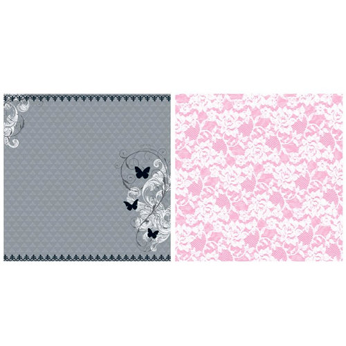 Teresa Collins - Posh Collection - 12 x 12 Double Sided Paper - Posh Butterflies