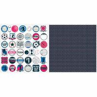 Teresa Collins - Sports Edition II Collection - 12 x 12 Double Sided Paper - Circle Tags