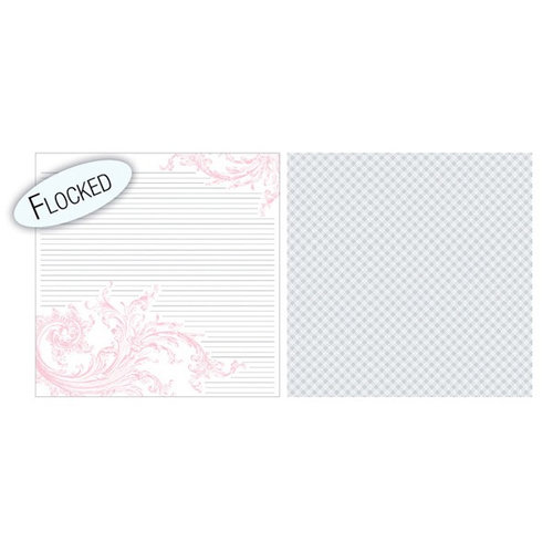 Teresa Collins - Timeless Collection - 12 x 12 Double Sided Paper with Flocked Accents - Pink Journal