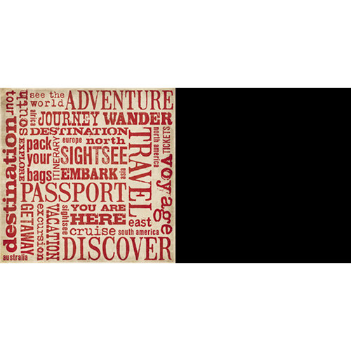 Teresa Collins - World Traveler Collection - 12 x 12 Double Sided Paper - Words