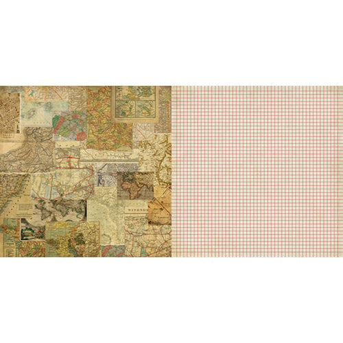 Teresa Collins - World Traveler Collection - 12 x 12 Double Sided Paper - Maps