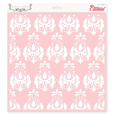 Teresa Collins - Basically Essential Collection - 12 x 12 Stencil - Damask