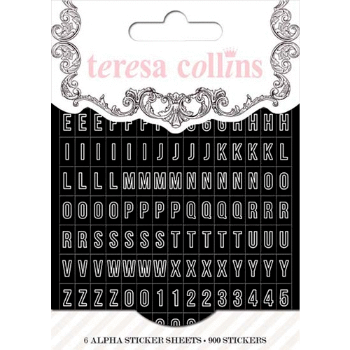 Teresa Collins - Basically Essential Collection - Cardstock Stickers - Matchbook Alphabet - Black