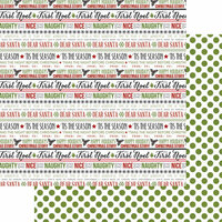 Teresa Collins - Candy Cane Lane Collection - Christmas - 12 x 12 Double Sided Paper - Word Art