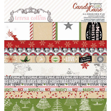 Teresa Collins - Candy Cane Lane Collection - Christmas - 6 x 6 Paper Pad