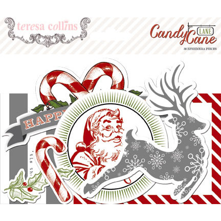 Teresa Collins Designs - Candy Cane Lane Collection - Christmas - Ephemera Pack