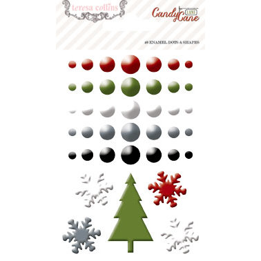 Teresa Collins - Candy Cane Lane Collection - Christmas - Enamel Dots and Shapes