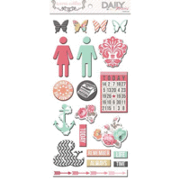 Teresa Collins - Daily Stories Collection - Die Cut Chipboard Stickers - Elements