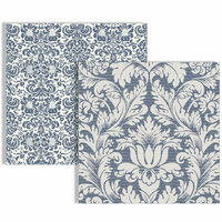 Teresa Collins - Far and Away Collection - 12 x 12 Double Sided Paper - Damask