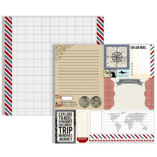 Teresa Collins - Far and Away Collection - 12 x 12 Double Sided Paper - Ephemera