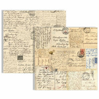 Teresa Collins - Far and Away Collection - 12 x 12 Double Sided Paper - Postcards