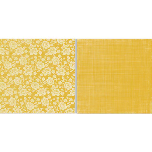 Teresa Collins Designs - Fabrications Collection - Canvas - 12 x 12 Double Sided Paper - Yellow Flower