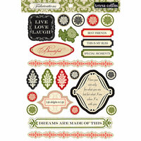 Teresa Collins - Fabrications Collection - Linen - Die Cut Chipboard - Elements