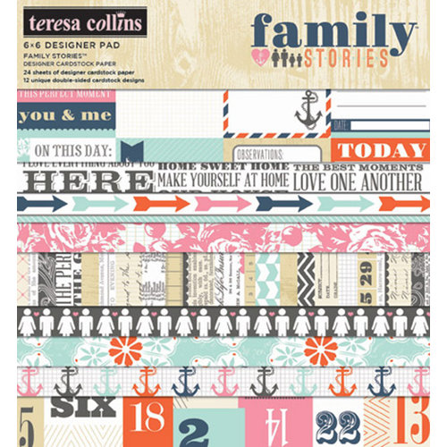 Teresa Collins - Family Stories Collection - 6 x 6 Paper Pad
