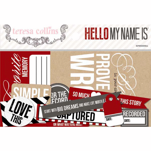 Teresa Collins Designs - Hello My Name Is Collection - Ephemera Pack