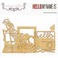 Teresa Collins Designs - Hello My Name Is Collection - Die Cut Wood Shapes