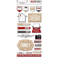 Teresa Collins Designs - Hello My Name Is Collection - Die Cut Chipboard Stickers - Elements