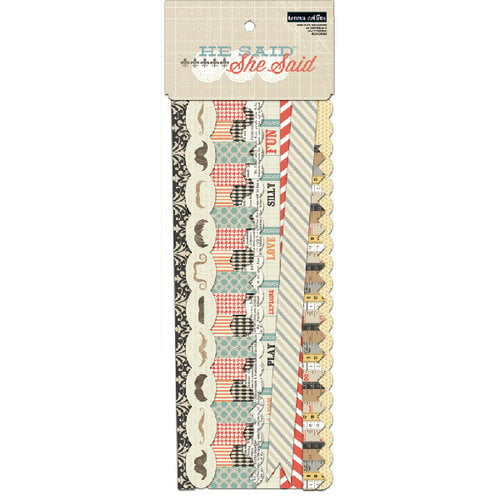 Teresa Collins - He Said She Said Collection - Border Strips with Glitter Accents