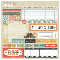 Teresa Collins - He Said She Said Collection - He Said - Die Cut Chipboard Stickers - Elements