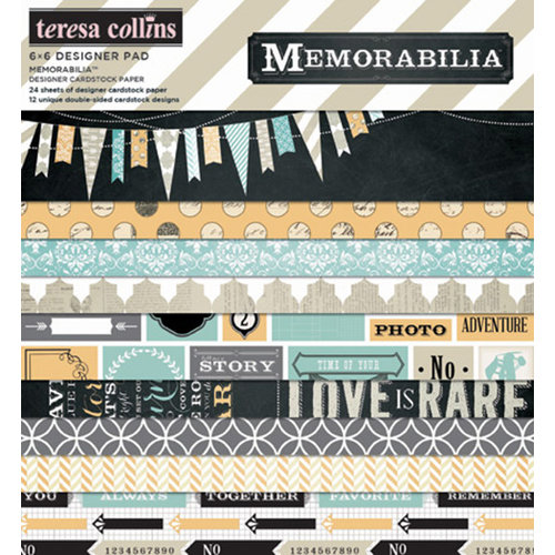 Teresa Collins - Memorabilia Collection - 6 x 6 Paper Pad