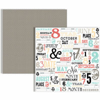 Teresa Collins - Memories Collection - 12 x 12 Double Sided Paper - Subway Calendar