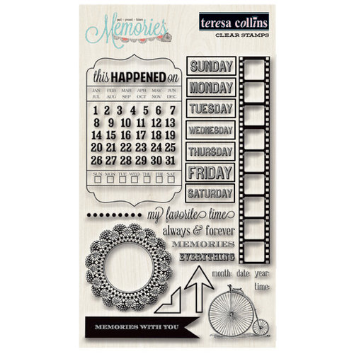 Teresa Collins Designs - Memories Collection - Clear Acrylic Stamps