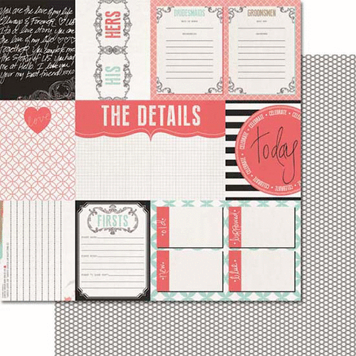 Teresa Collins - Save The Date Collection - 12 x 12 Double Sided Paper - The Details