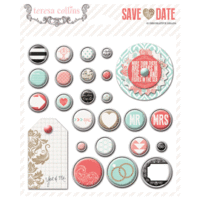 Teresa Collins Designs - Save The Date Collection - Decorative Brads