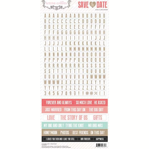 Teresa Collins - Save The Date Collection - Cardstock Stickers - Alphabet and Label