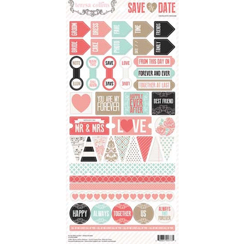 Teresa Collins - Save The Date Collection - Cardstock Stickers - Decorative