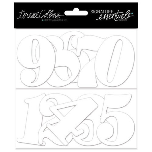Teresa Collins - Signature Essentials Collection - Thick Cardstock Numbers - White