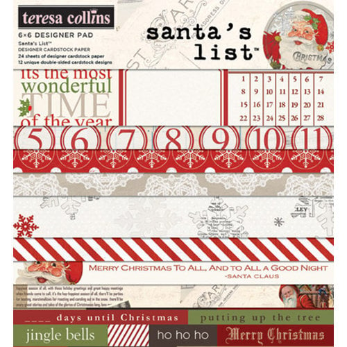 Teresa Collins - Santas List Collection - 6 x 6 Paper Pad