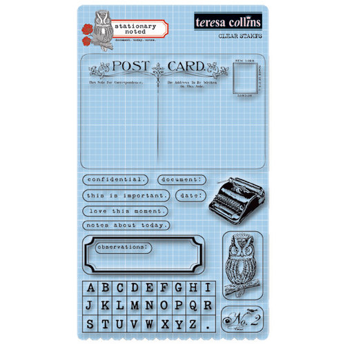 Teresa Collins - Stationery Noted Collection - Clear Acrylic Stamps