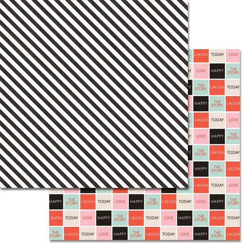 Teresa Collins - Something Wonderful Collection - 12 x 12 Double Sided Paper - Black Stripes