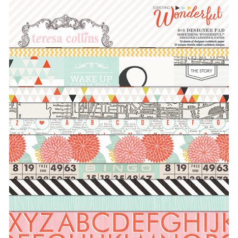 Teresa Collins Designs - Something Wonderful Collection - 6 x 6 Paper Pad
