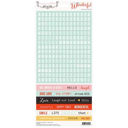 Teresa Collins Designs - Something Wonderful Collection - Cardstock Stickers - Alphabet and Label