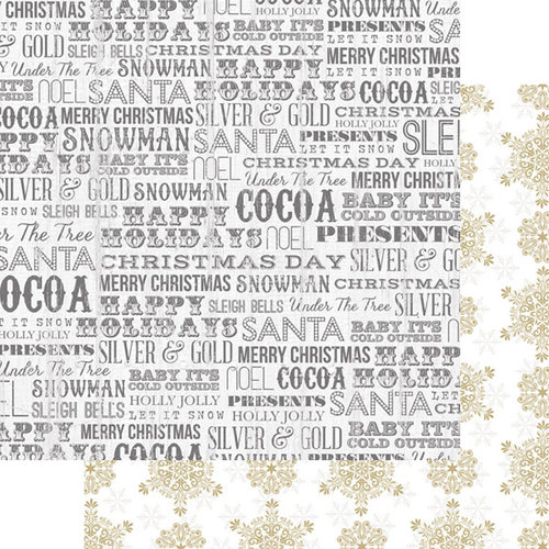 Teresa Collins - Tinsel and Company Collection - Christmas - 12 x 12 Double Sided Paper - Words